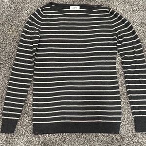 LOFT Black and White Striped Sweater